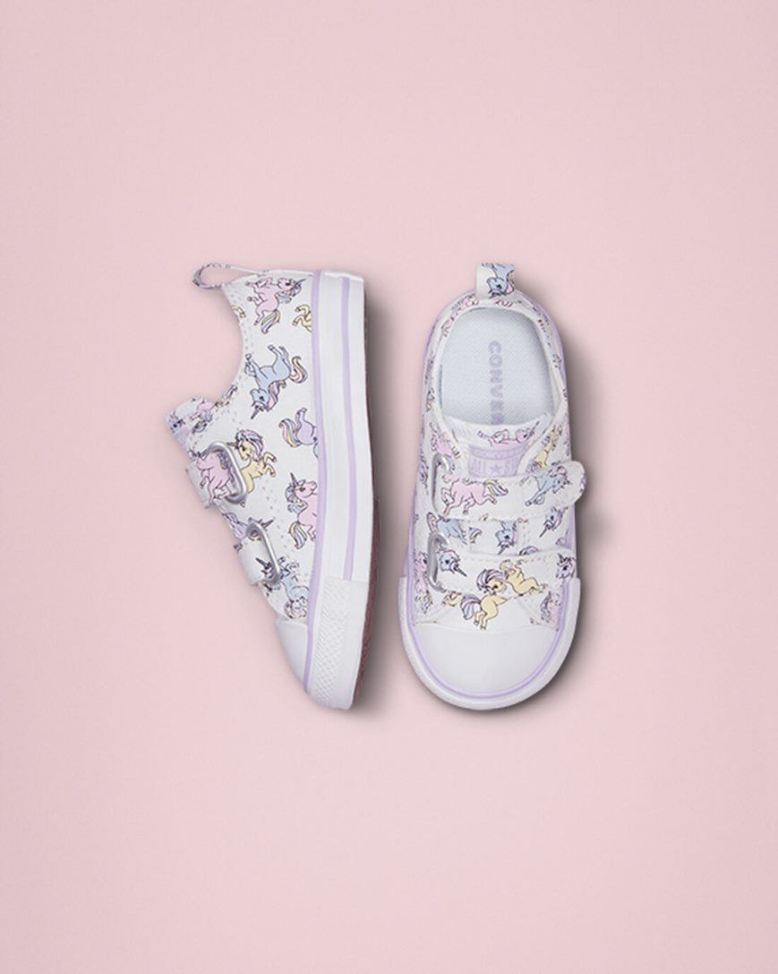 Zapatillas Bajas Converse Chuck Taylor All Star Easy-On Unicorns Niño Blancas Gris Moradas | PE 5LWE7P